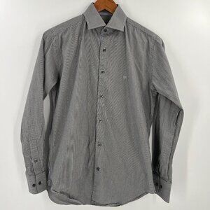 Givenchy Men Size Small Gray Plaid Long Sleeve Button Down Shirt